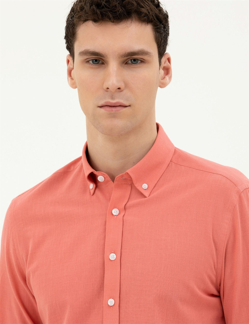 Pembe Slim Fit Uzun Kollu G_mlek - Pierre cardin фото 2