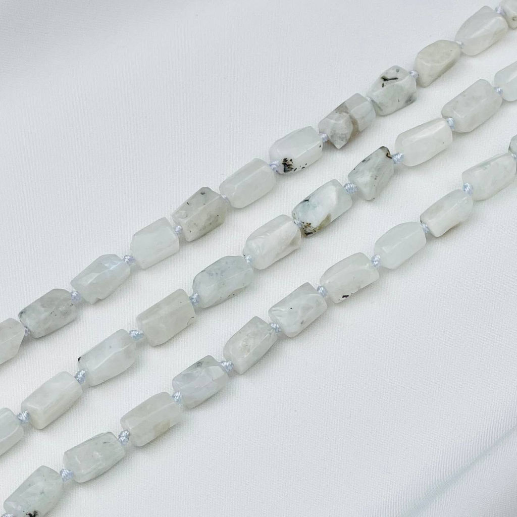 Бусины для украшений из Лунного камня с вкл. Турмалина 40 см