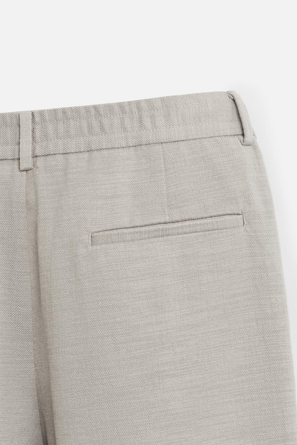 TEXTURED REGULAR FIT TROUSERS - Zara фото 30