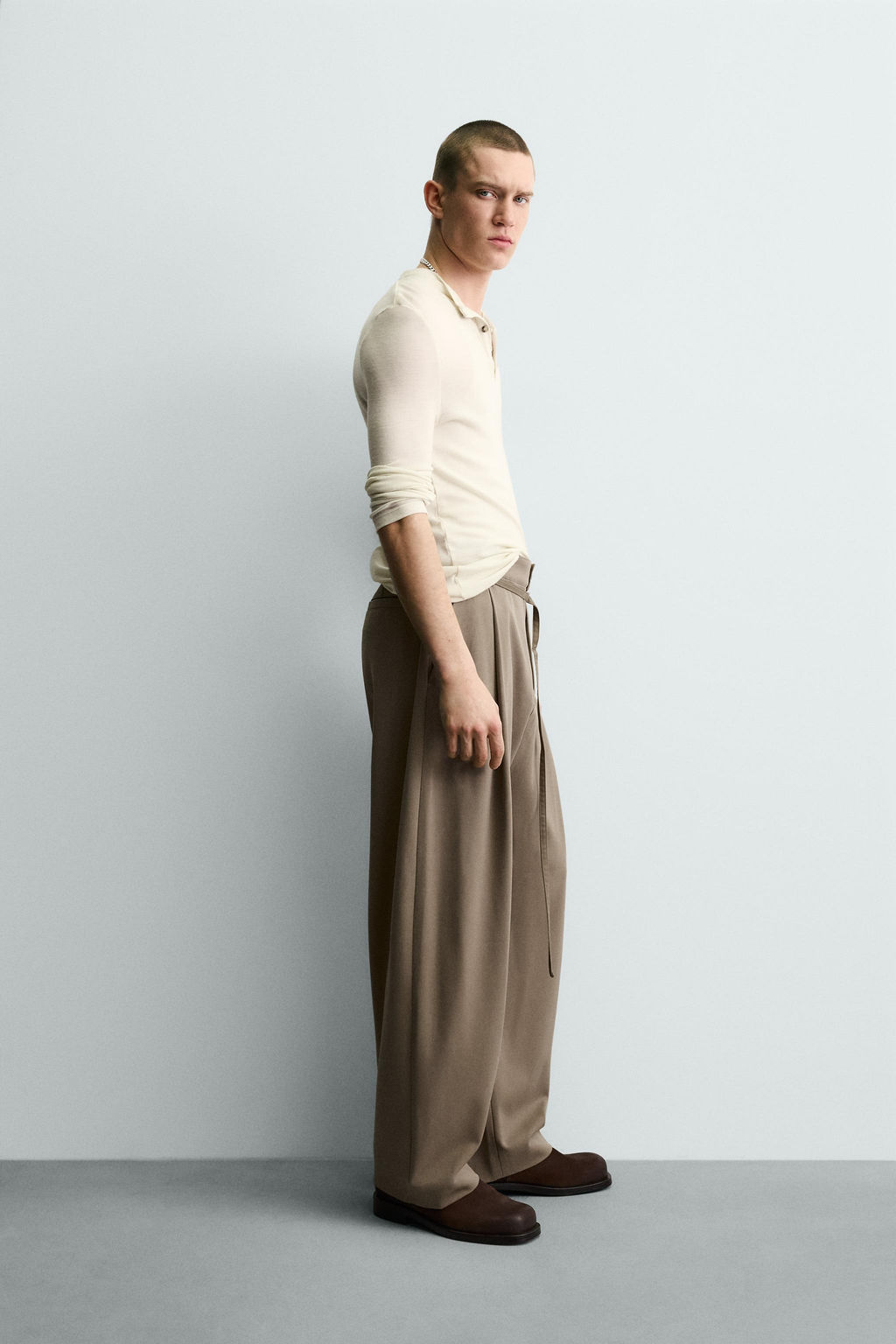 BALLOON FIT TROUSERS WITH PLEATS AND BELT - Zara фото 15