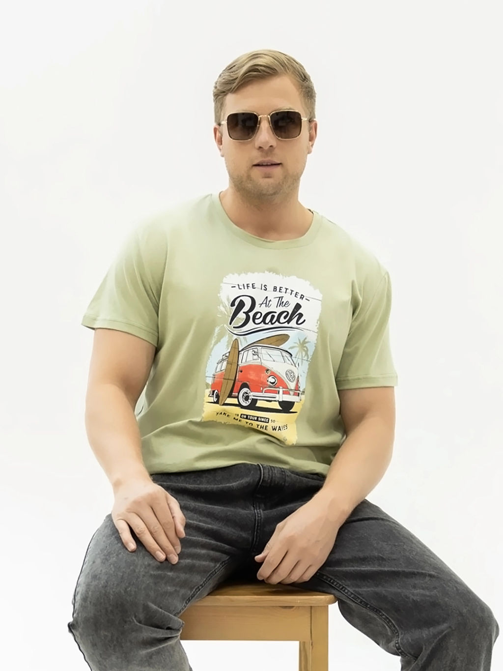 Футболка мужская, цвет зеленый