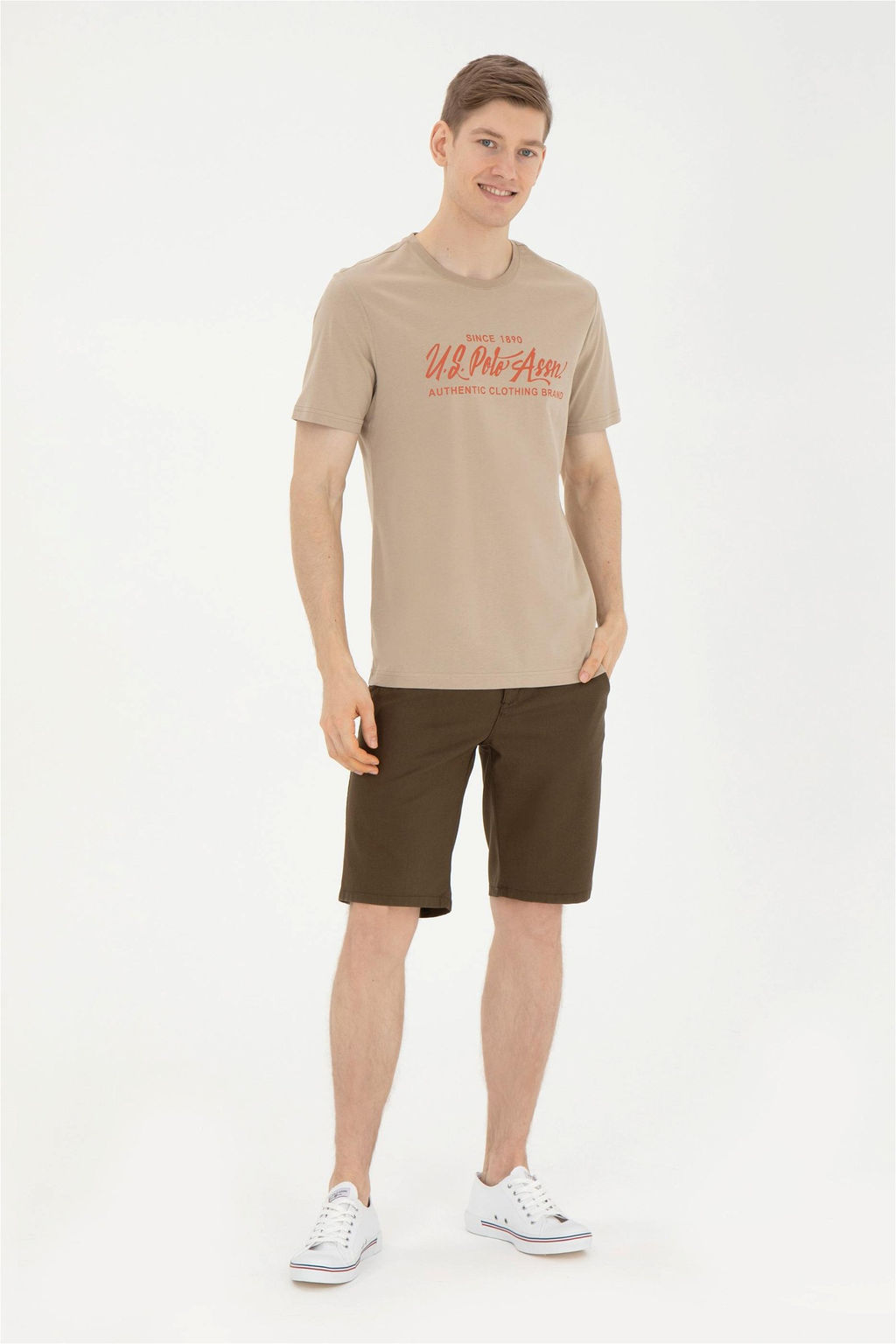 Мужская футболка светло-хаки - U.s. polo assn фото 4