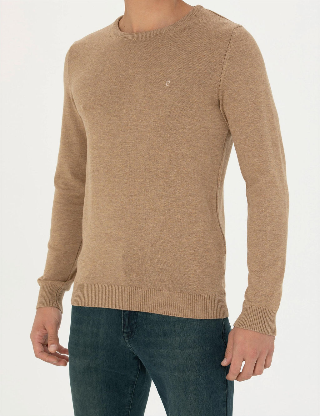 Camel Melanj Slim Fit Bisiklet Yaka Basic Triko Kazak - Pierre cardin фото 6