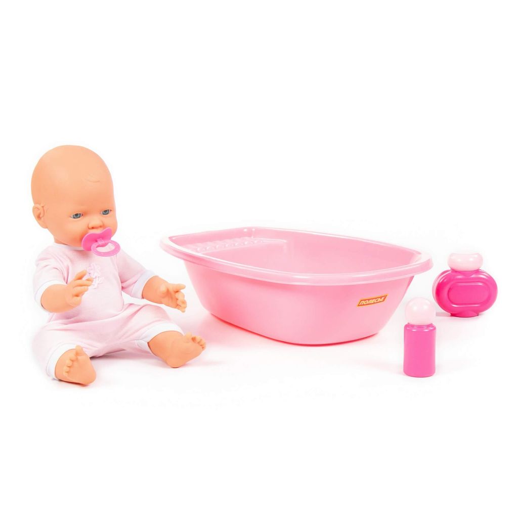 Пупс Весёлый (35 см) с соской и набором для купания (в пакете) - Полесье фото 5