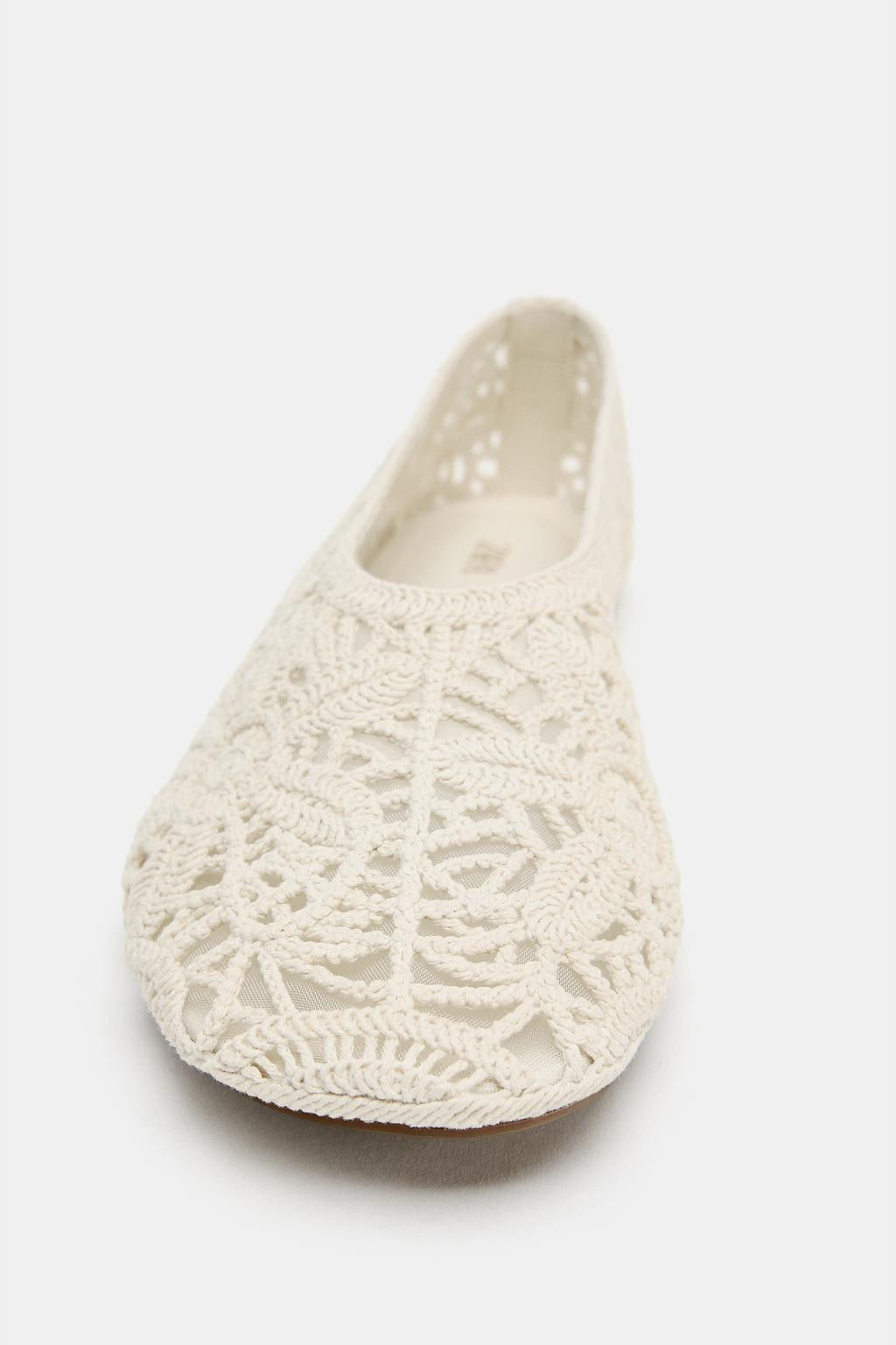FLORAL CROCHET BALLET FLATS - Zara фото 4