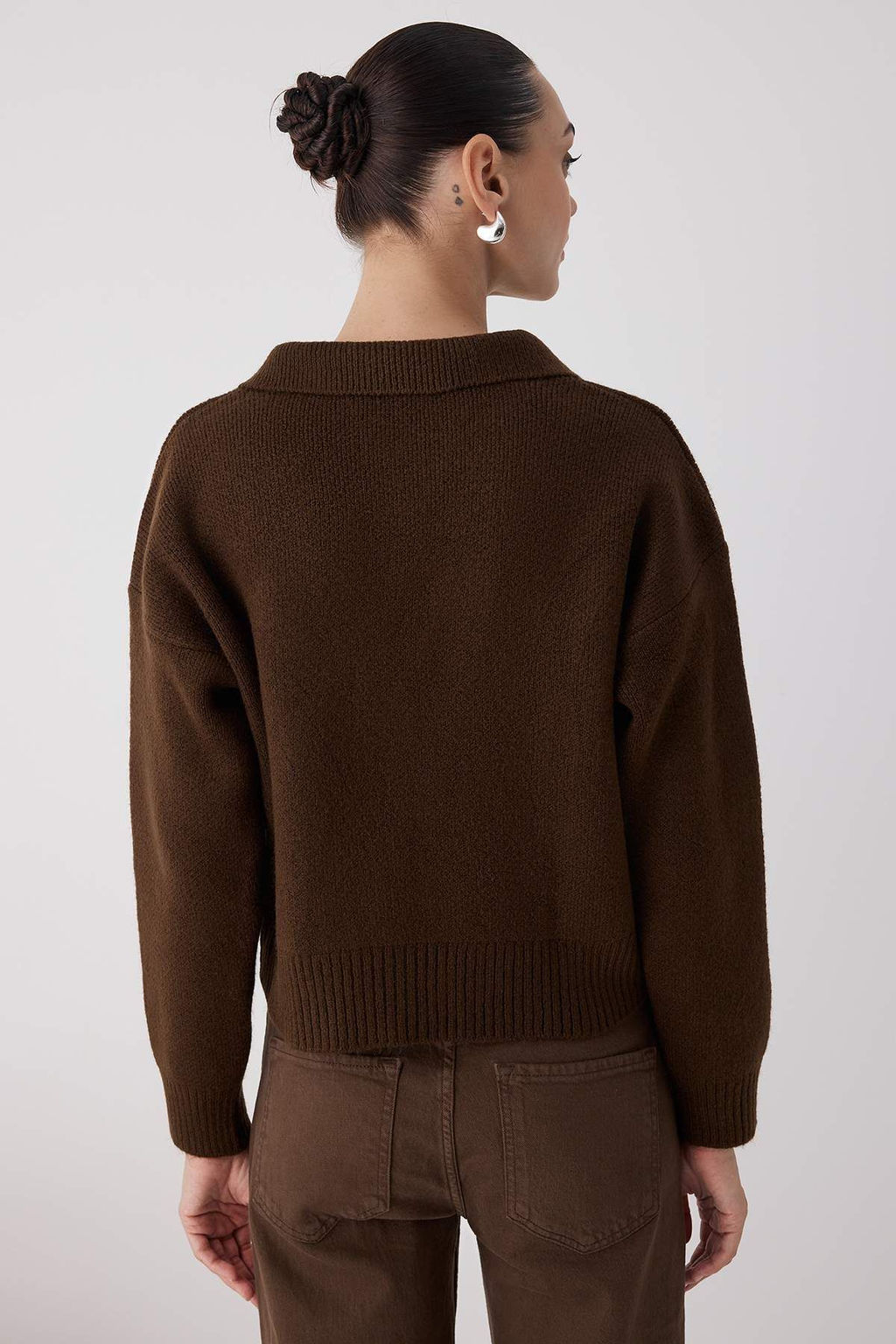 Wardrobe Essentials Lacivert*001 Yumusak Dokulu Cizgili Genis Kal?p Basic Triko Kazak TWOAW26KZ00087 - Trendyolmilla фото 10