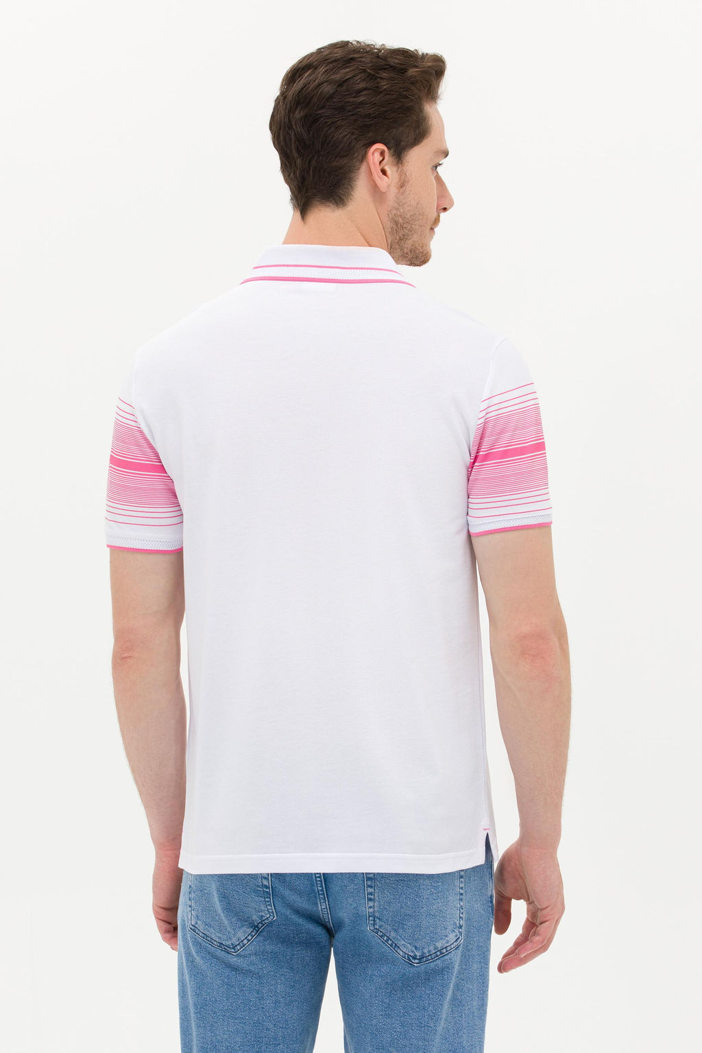 Мужская розовая футболка с воротником-поло - U.s. polo assn фото 19