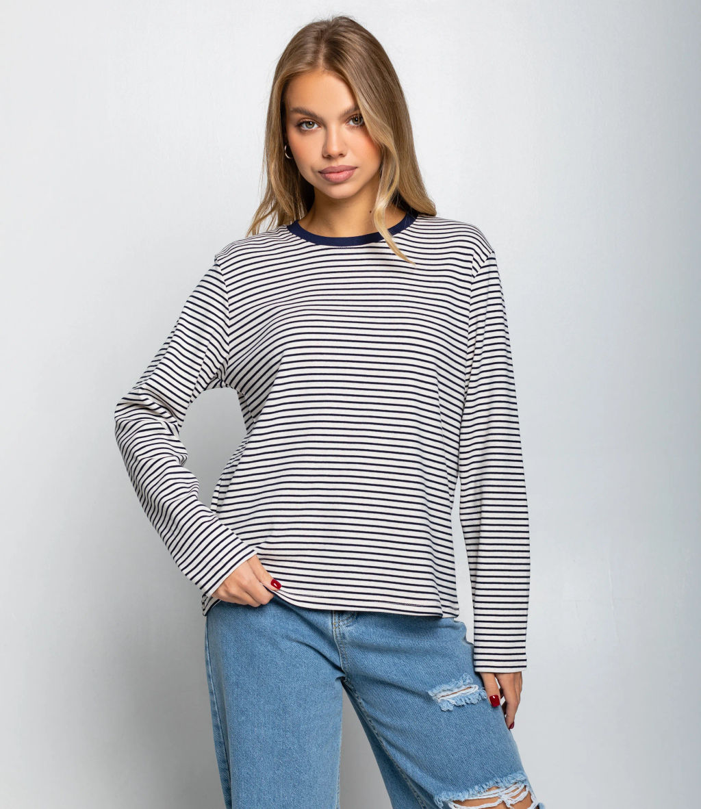 Лонгслив #КТ8013 (4), синий,белый