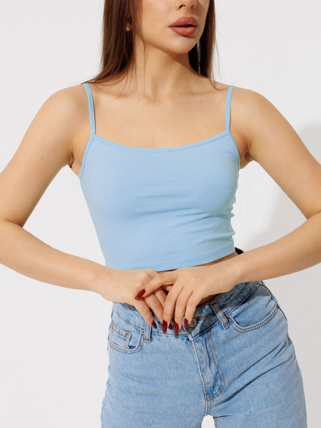 Женский топ на бретелях Lingeamo нежно-голубой ЛТ-05 (63)  фото 8