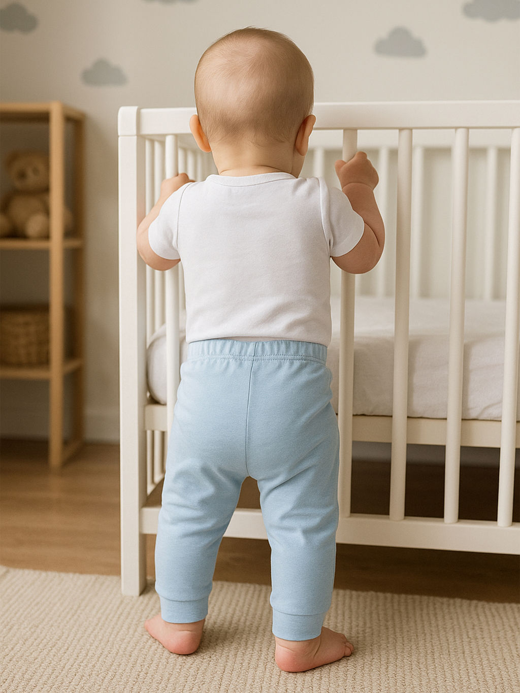 Ползунки короткие голубые