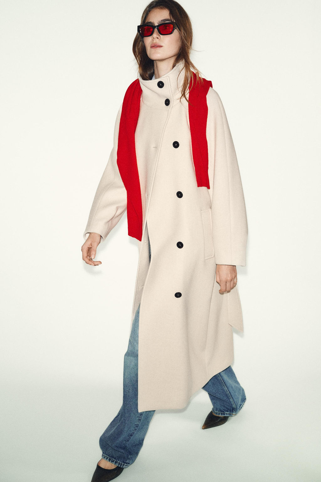 LONG COAT WITH WOOL AND HIGH NECK - Zara фото 5