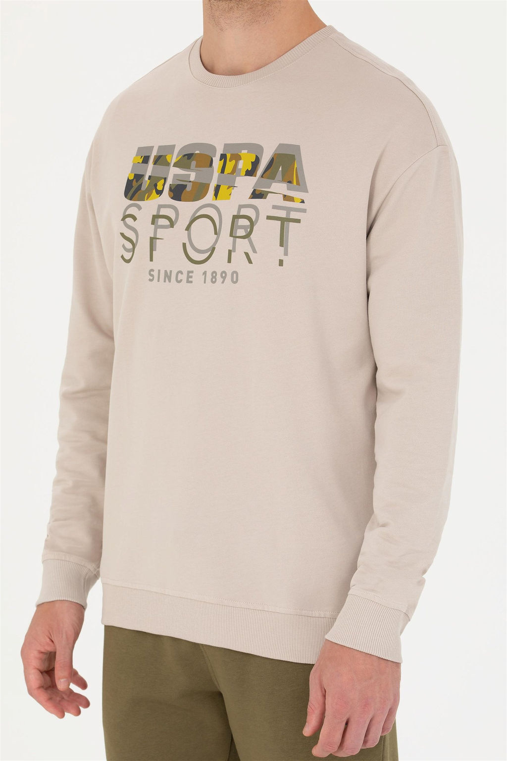 Свитшот мужской U. S. Polo Assn бежевый из хлопка - U.s. polo assn фото 14