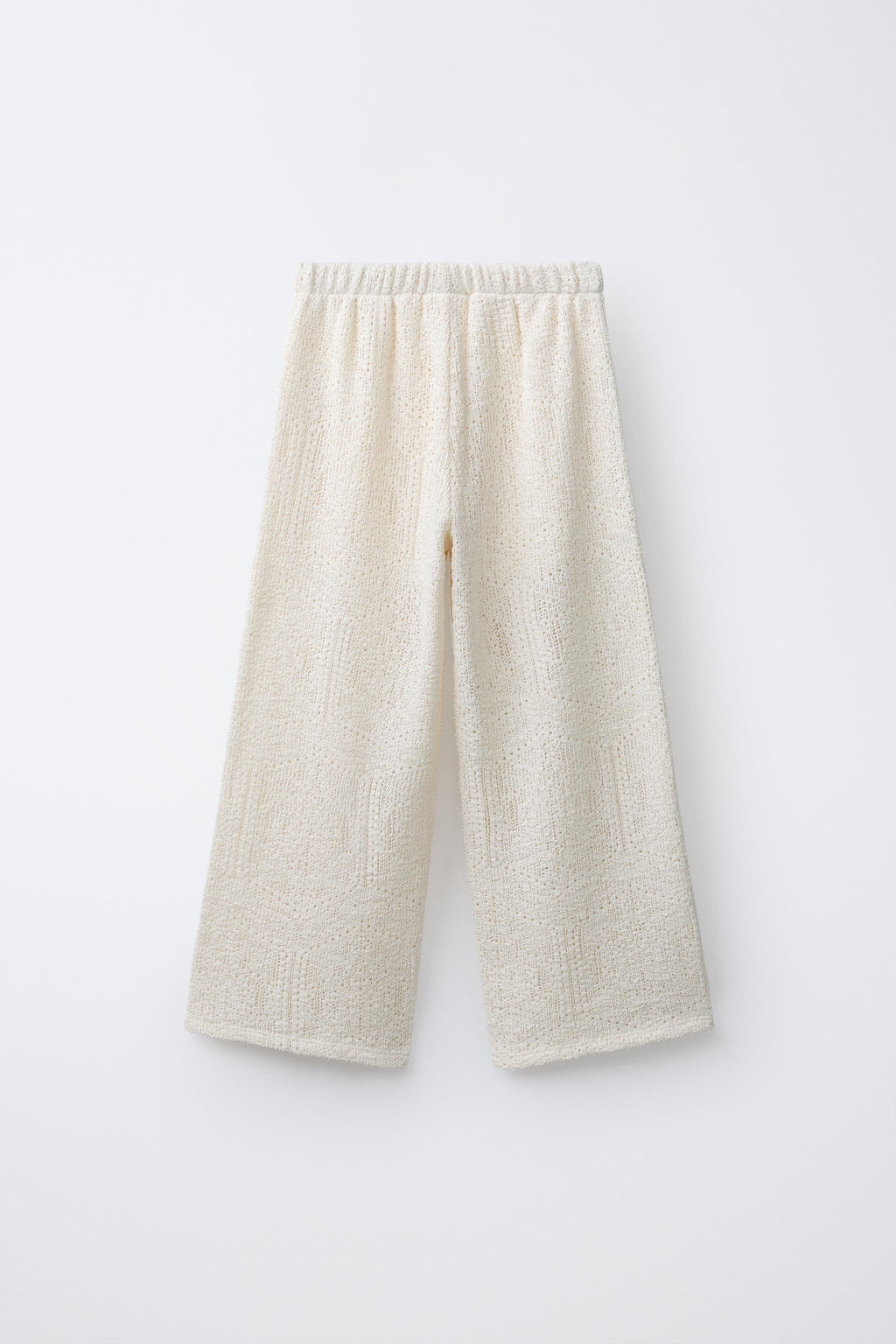 PANTAL?N WIDE LEG LACE PUNTO CALADO / Crudo - Zara фото 2