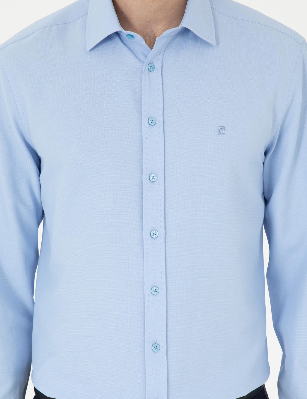 Koyu Mavi Oxford Slim Fit Uzun Kollu G_mlek