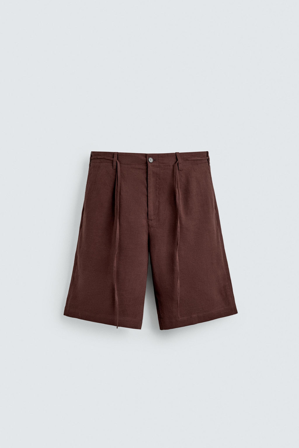 BERMUDA WIDE FIT MEZCLA LINO / Burdeos - Zara фото 6