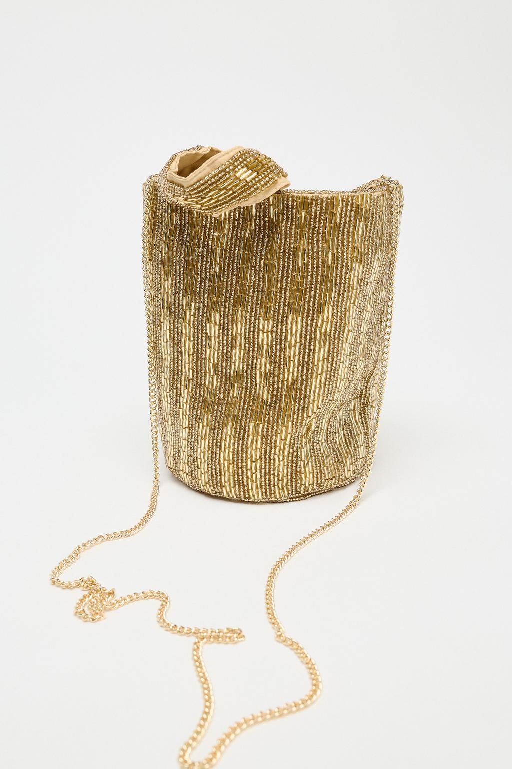 SEQUINNED MINI BUCKET BAG - Zara фото 3