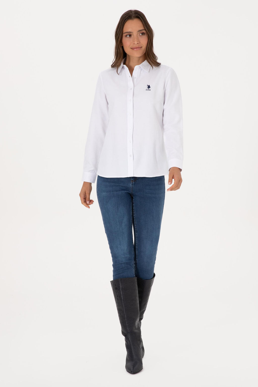 Kad_n Beyaz Uzun Kollu Basic G_mlek Sepette S_rpriz _ndirim - U.s. polo assn фото 4