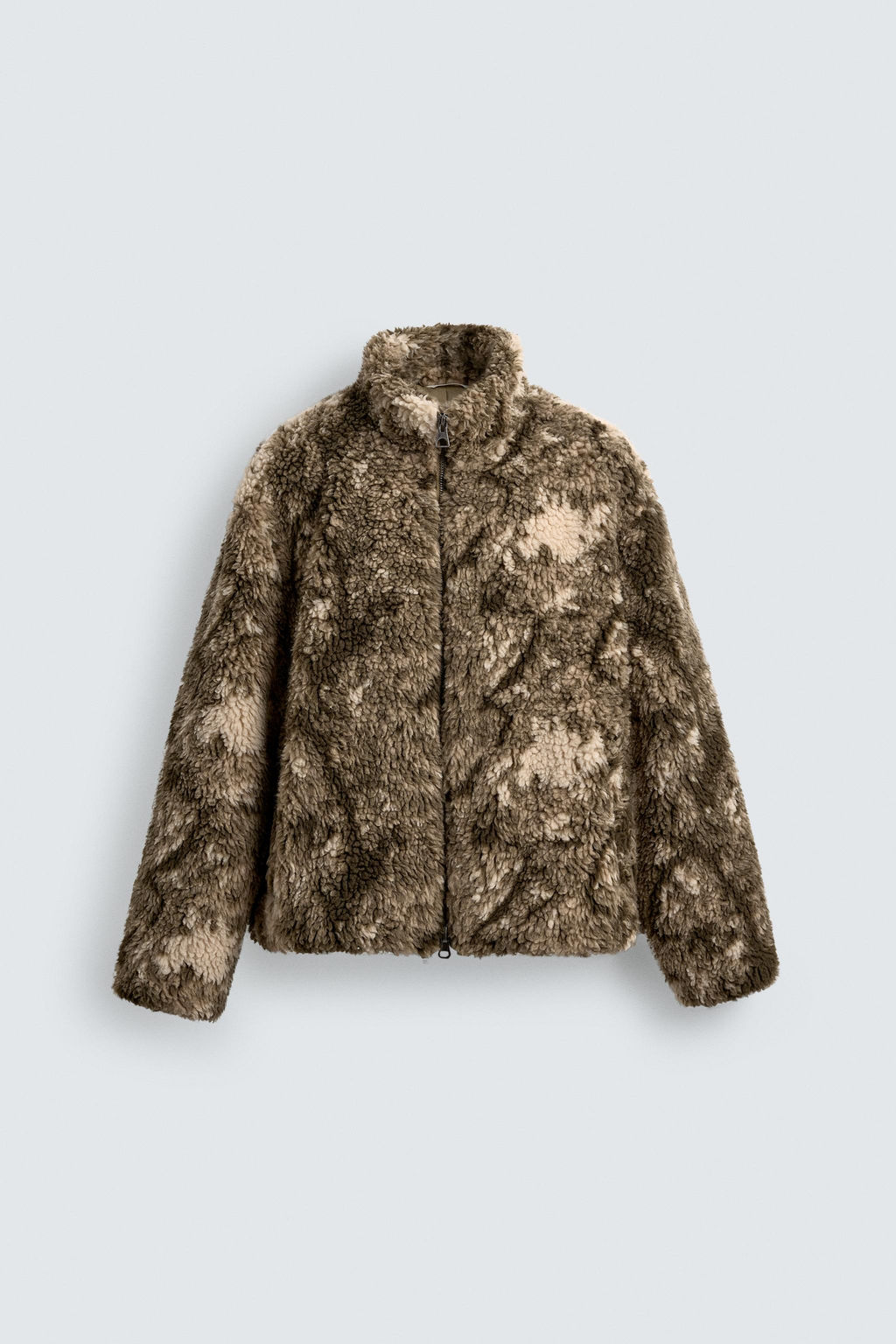 PRINTED FAUX SHEARLING JACKET - Zara фото 8