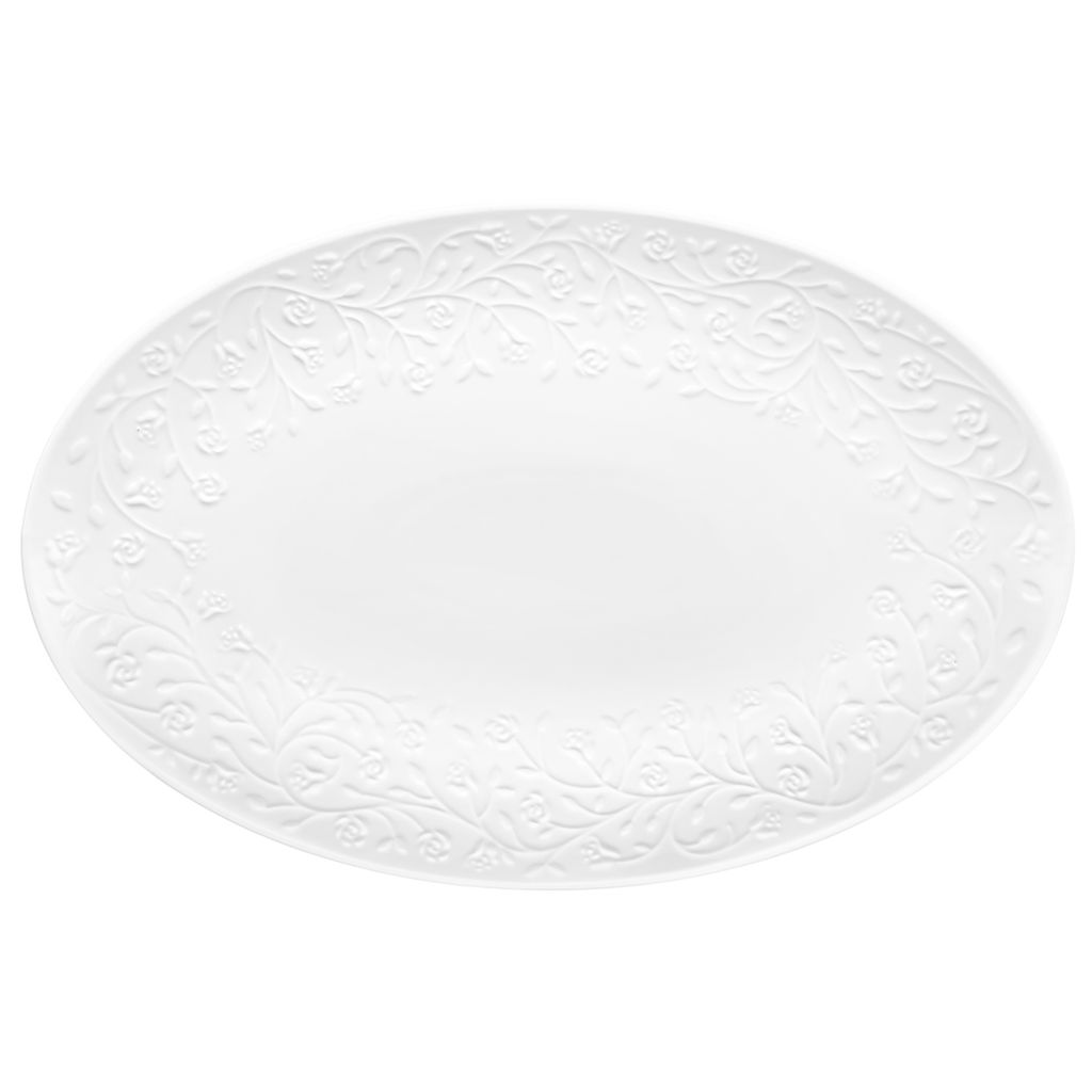 Блюдо овальное 36,5*24*3 см "Веточки-цветочки" большое