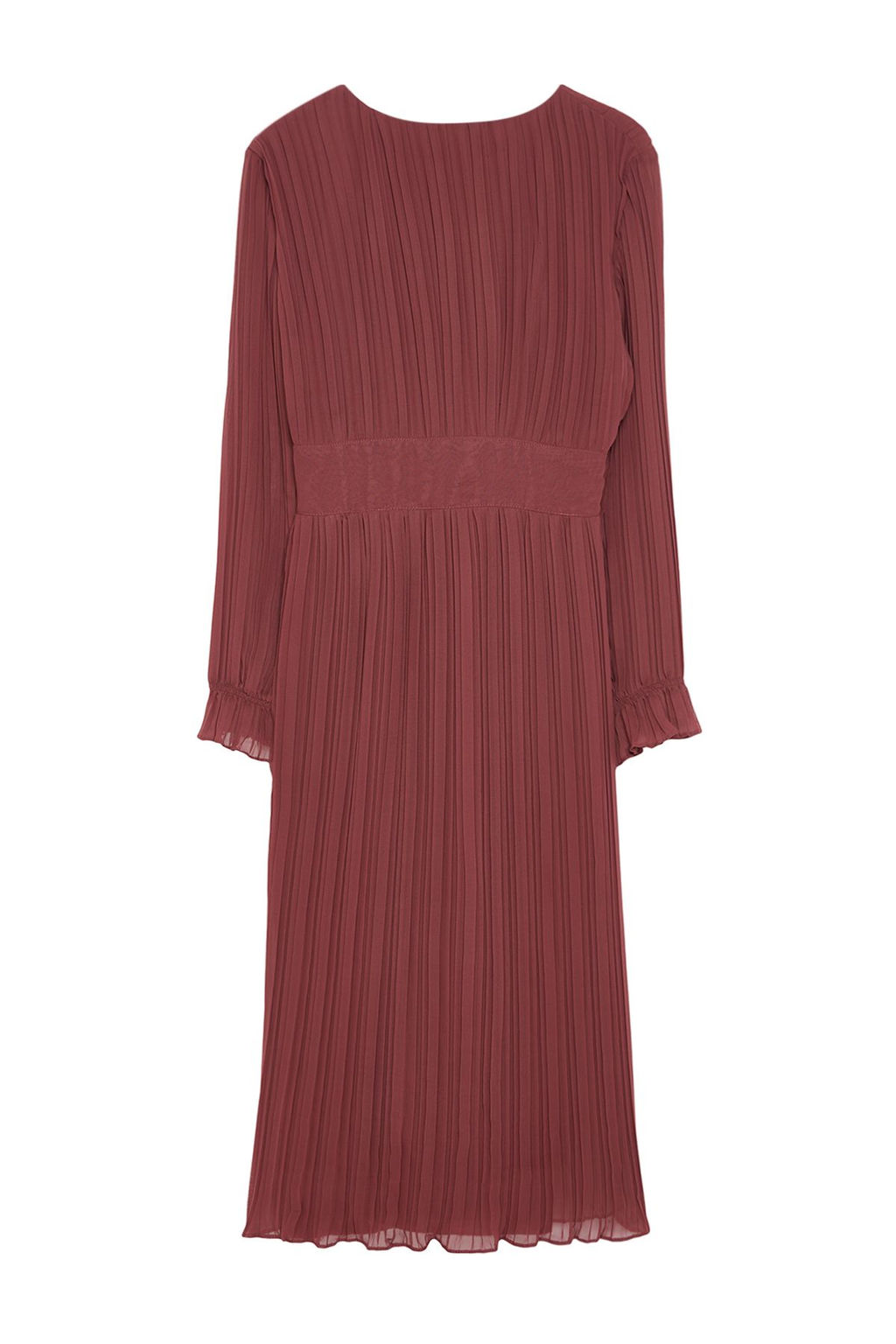 TRENDYOLMILLA K?rm?z? Piliseli Astarl? Sifon Dokuma Elbise TWOAW24EL00478  фото 16