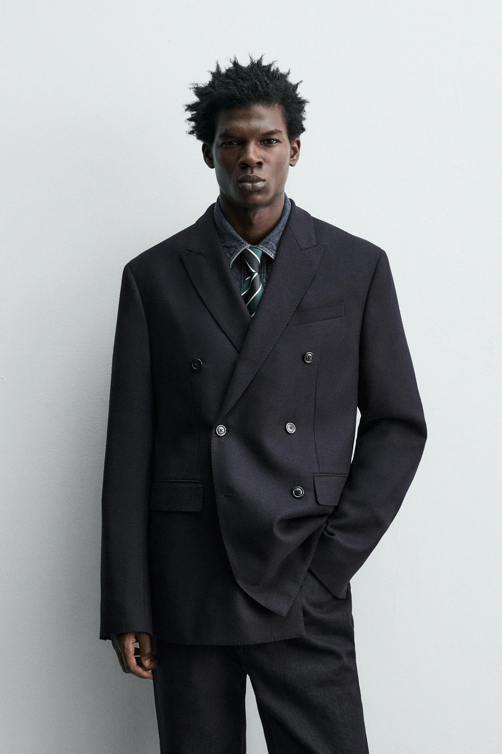 DOUBLE-BREASTED 100% WOOL FLANNEL BLAZER - Zara фото 2