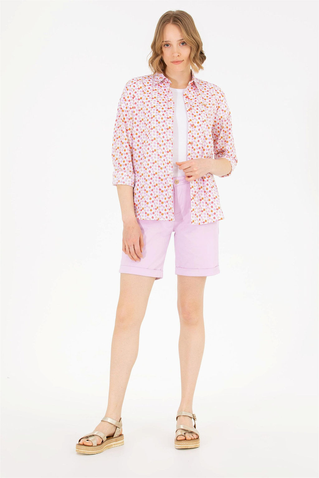 Женская рубашка лососевого цвета с длинным рукавом Неожиданная скидка в корзине - U.s. polo assn фото 4