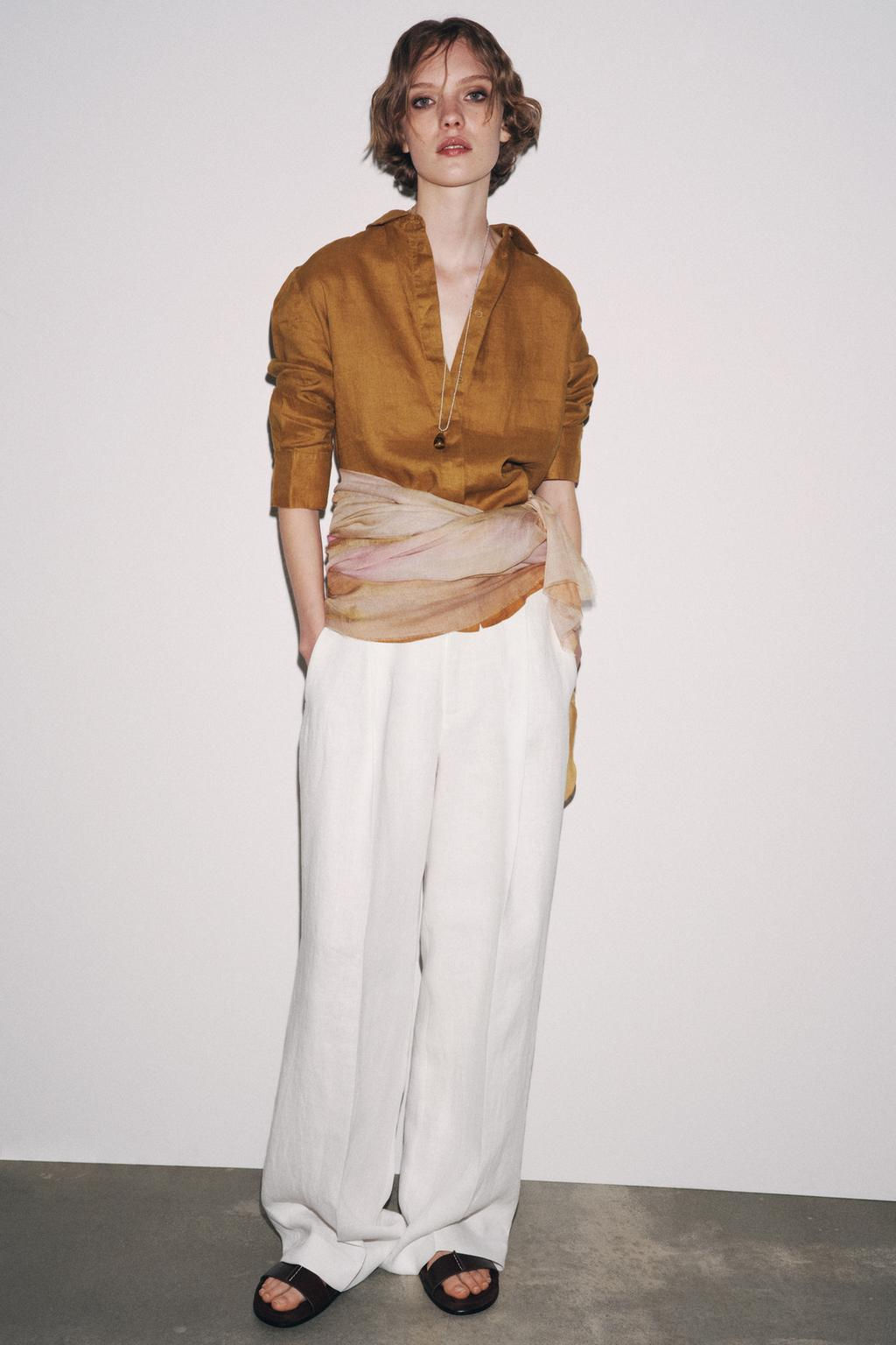 ZW COLLECTION 100% LINEN SHIRT - Zara фото 25