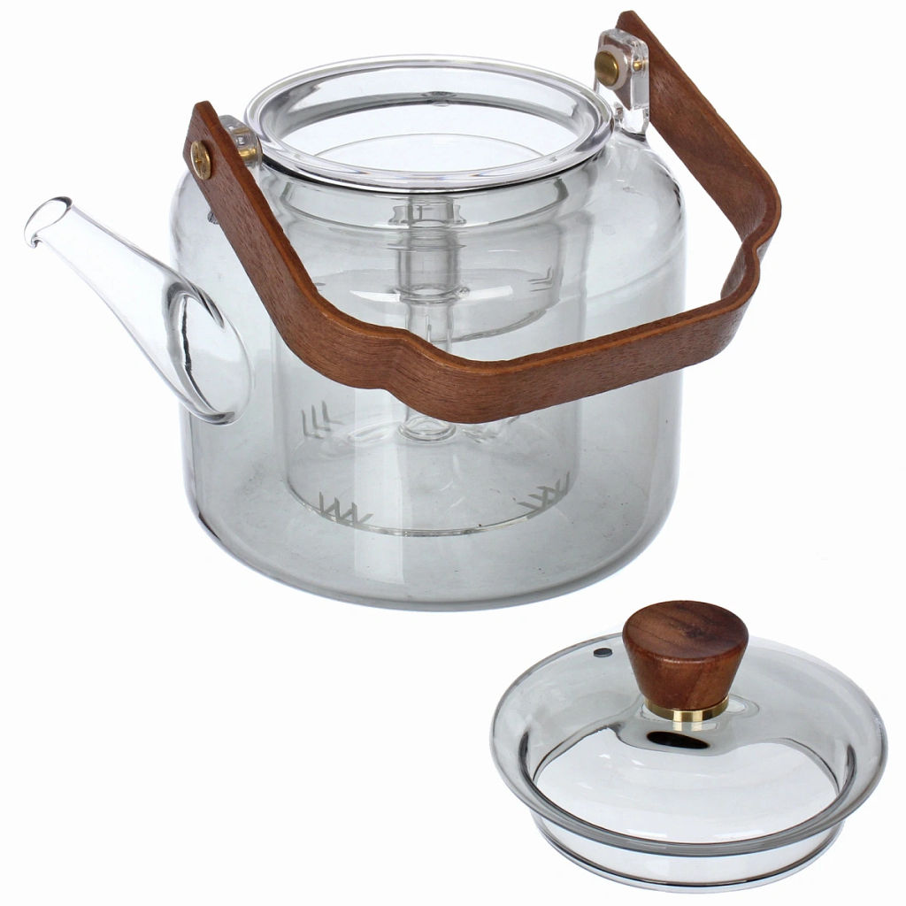 Чайник заварочный стеклянный 1000мл "Хай-Тек" с двойным ситом