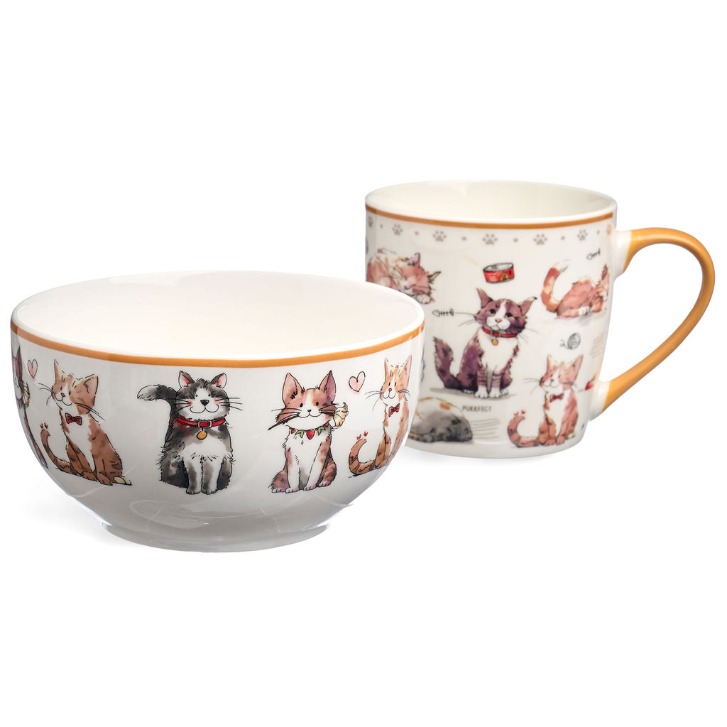 НАБОР ДЛЯ ЗАВТРАКА LEFARD CATS, 2 ПР.: САЛАТНИК 500МЛ, КРУЖКА 345МЛ  фото 2