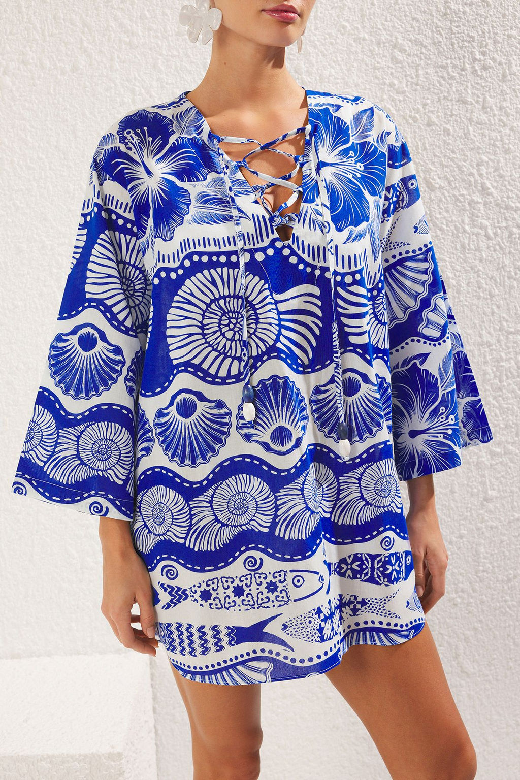 Trendyolmilla Su Alt? Desenli Mini Dokuma %100 Pamuk Plaj Elbisesi TBESS25EL00020  фото 4