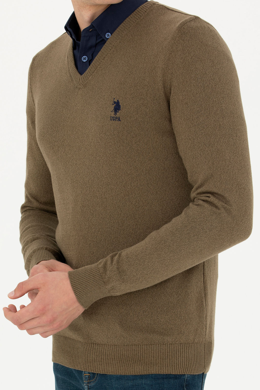 Мужской свитер цвета хаки - U.s. polo assn фото 20