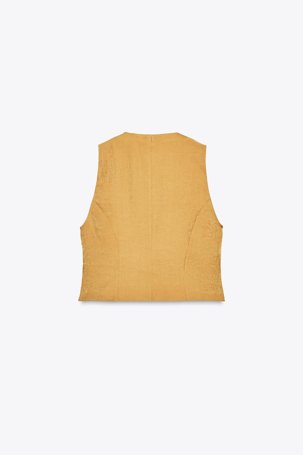 GOLD BUTTON SATIN TOP - Zara фото 15