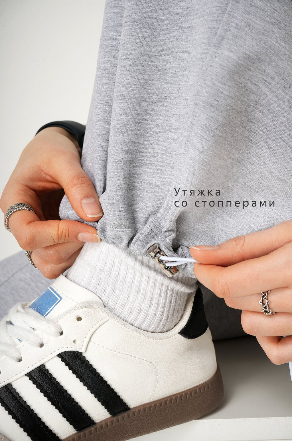 Женские брюки-багги из футера Happyfox фото 19