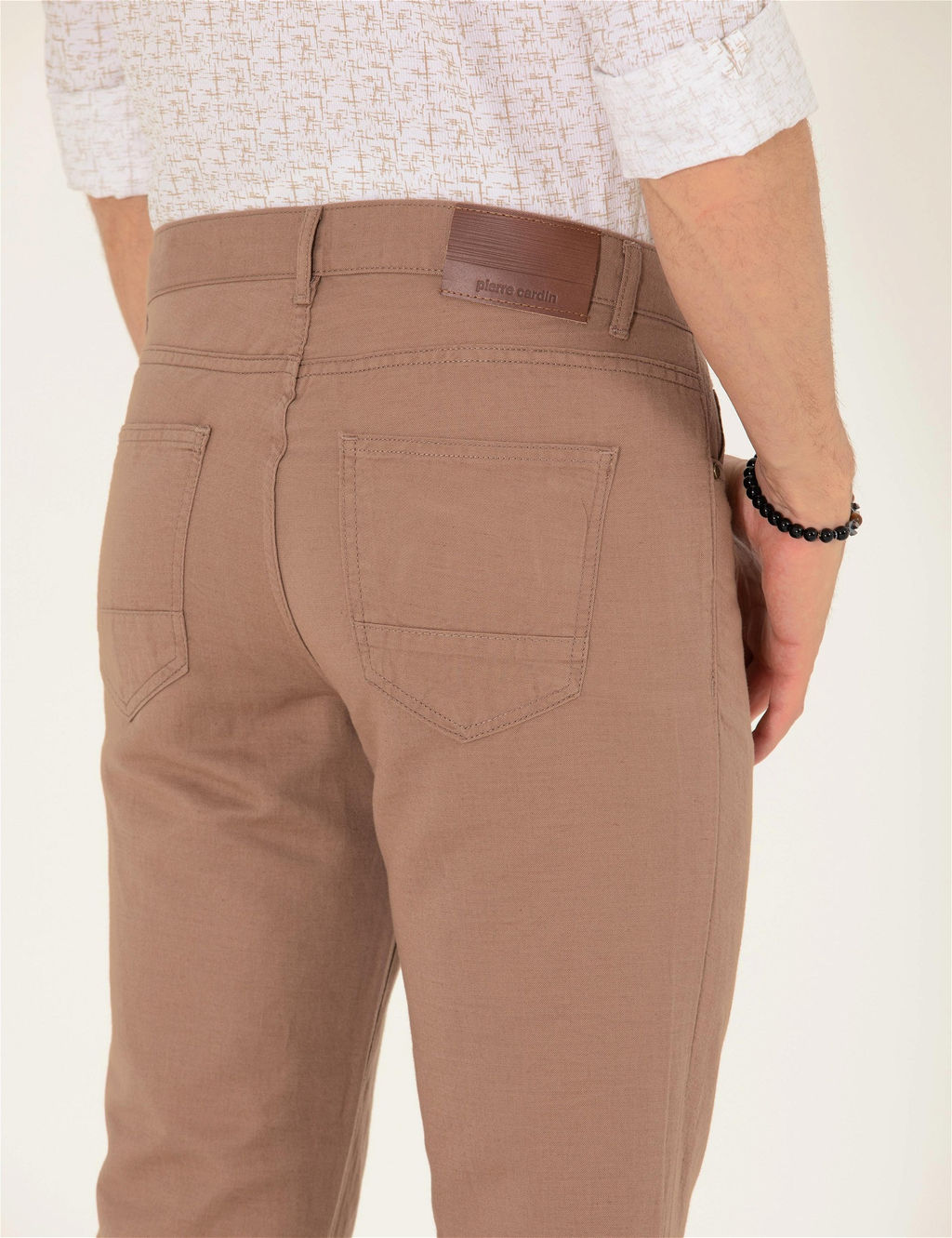 Vizon Slim Fit Keten Kar___ml_ Kanvas Pantolon