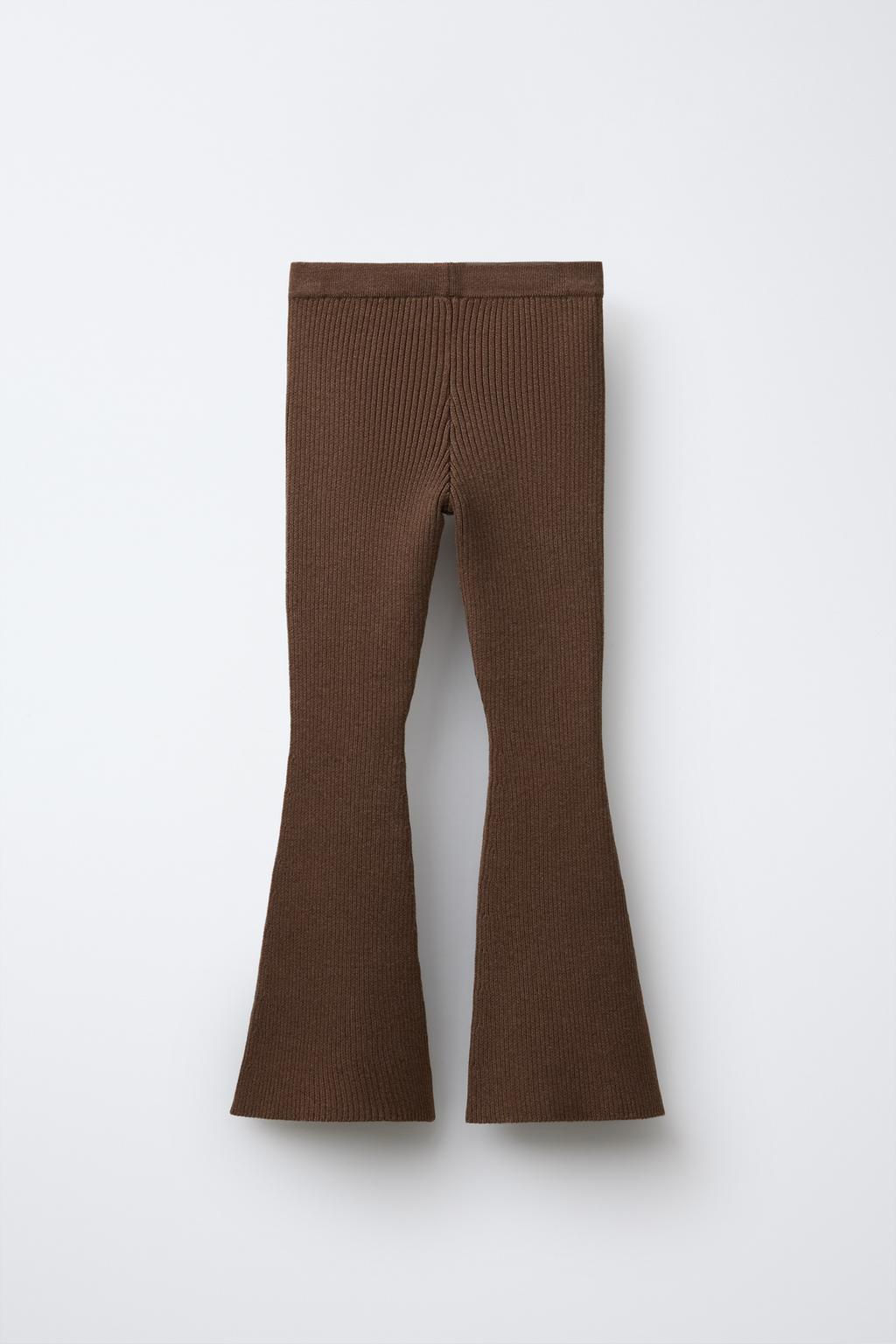 RIBBED FLARED TROUSERS - Zara фото 4