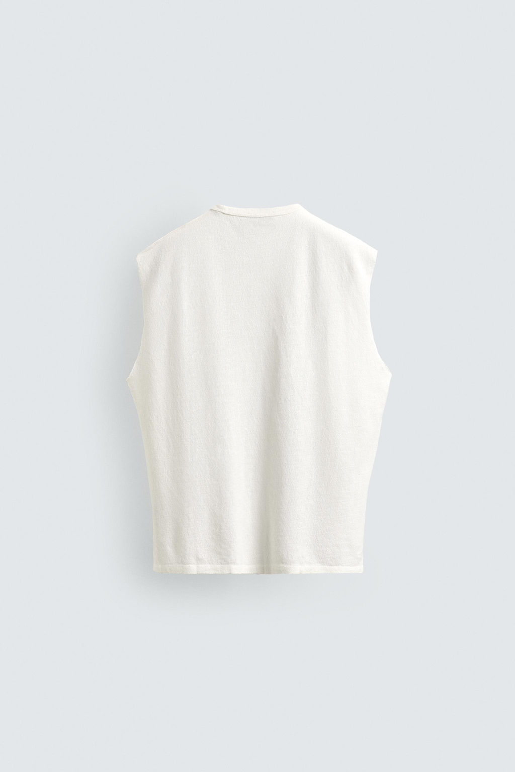 CAMISETA TANK PUNTO LAVADO ESTAMPADO / Blanco roto