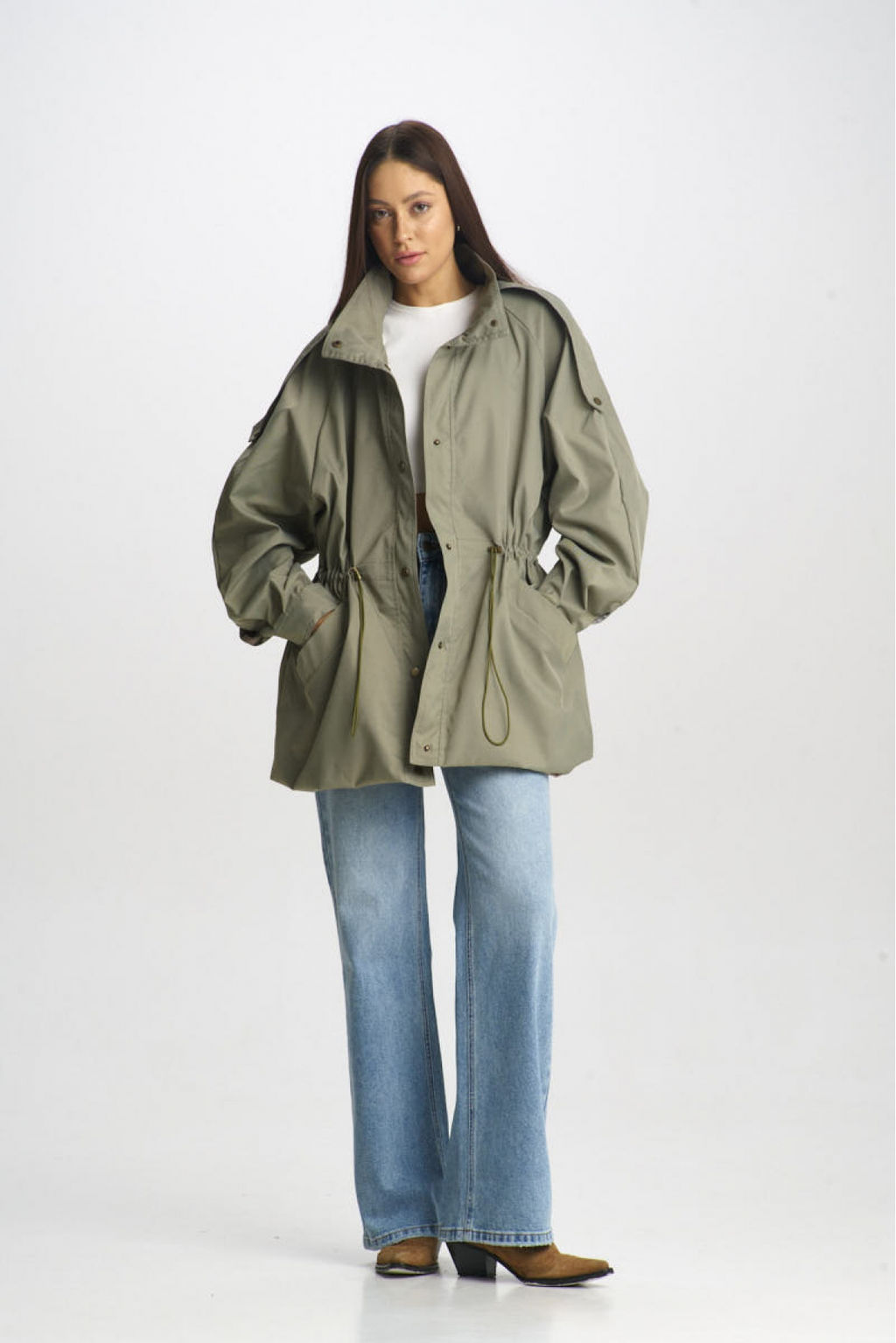Куртка-реглан на кулиске Olive