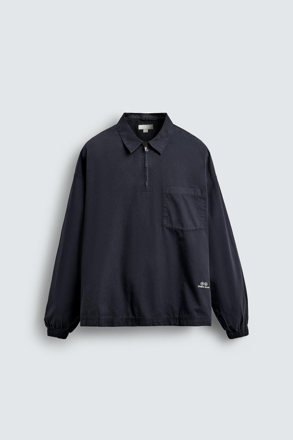 DENIM ZIP-UP POLO SHIRT - Zara фото 7