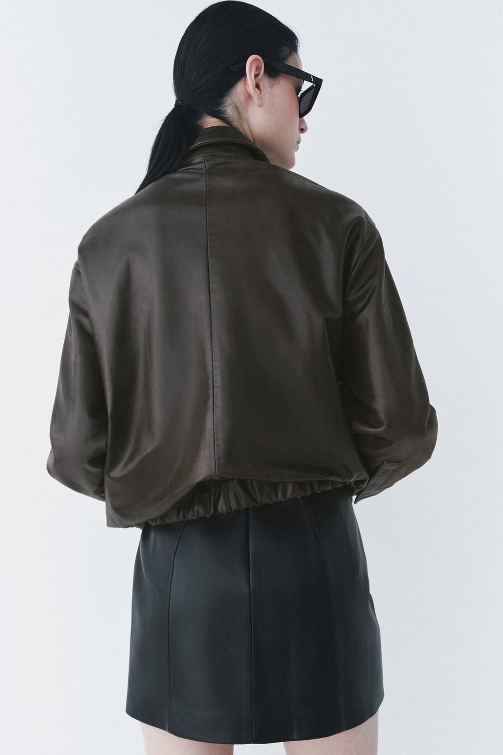 ZW COLLECTION LIMITED EDITION 100% LEATHER SHORT SKIRT - Zara фото 3
