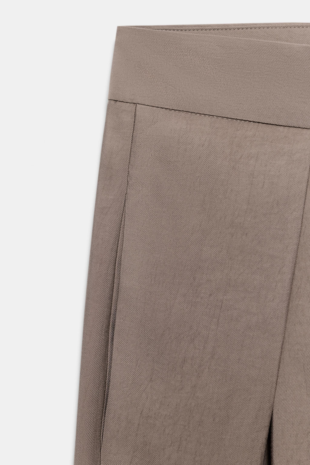PANTAL?N WIDE LEG PLIEGUES ZW COLLECTION / Marr?n / Topo