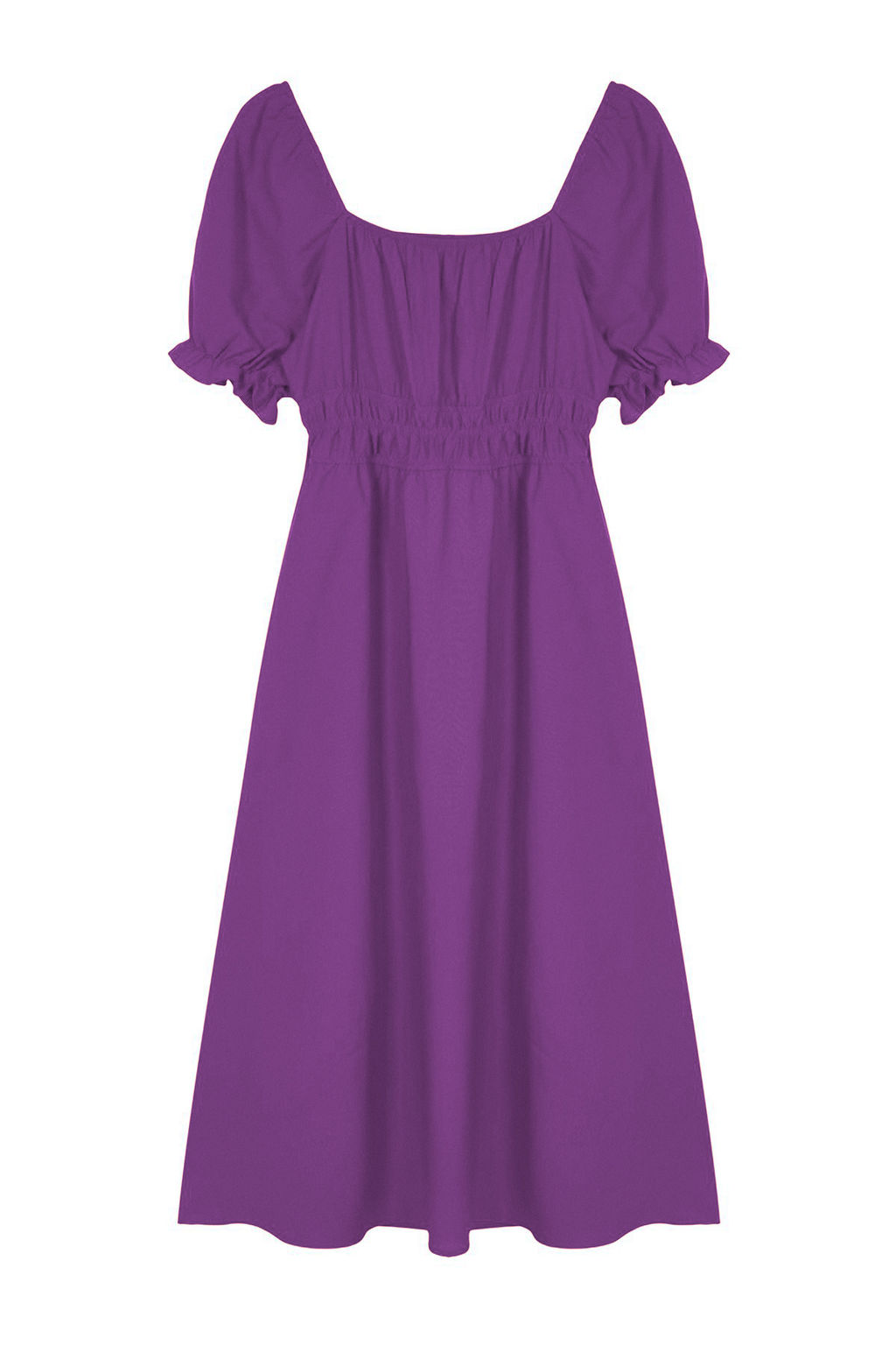 TRENDYOLMILLA K?rm?z? Belden Ac?lan Balon Kollu Midi Dokuma Elbise TWOSS22EL1768 фото 30