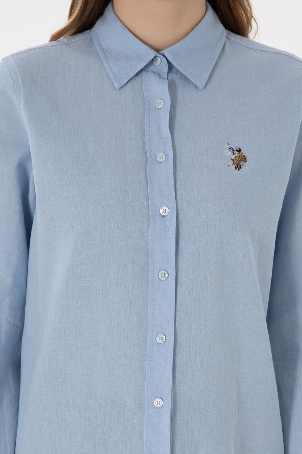 Kad_n A__k Mavi Uzun Kollu Basic G_mlek Sepette S_rpriz _ndirim - U.s. polo assn фото 6