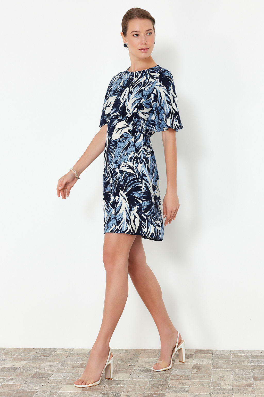 TRENDYOLMILLA Pembe Cicekli A Kesim Viskon Mini Dokuma Elbise TWOSS24EL00632  фото 10