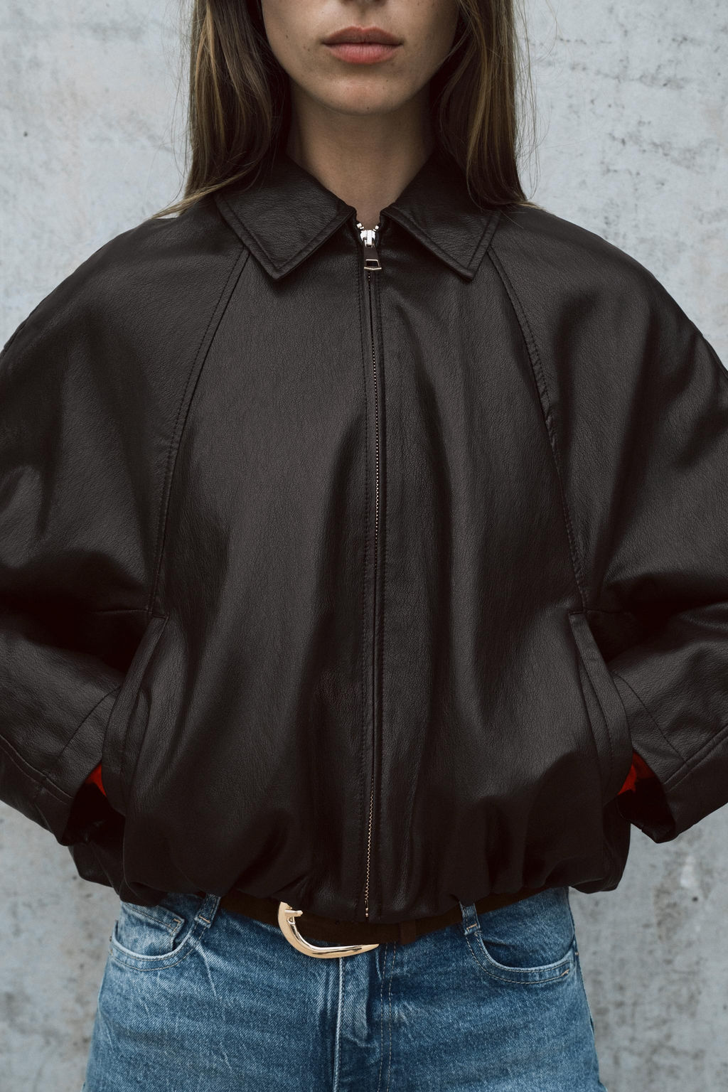 FAUX LEATHER BOMBER JACKET - Zara фото 14