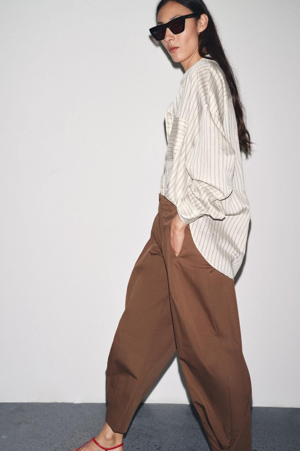 ZW COLLECTION DARTED TROUSERS WITH BELT LOOPS - Zara фото 4