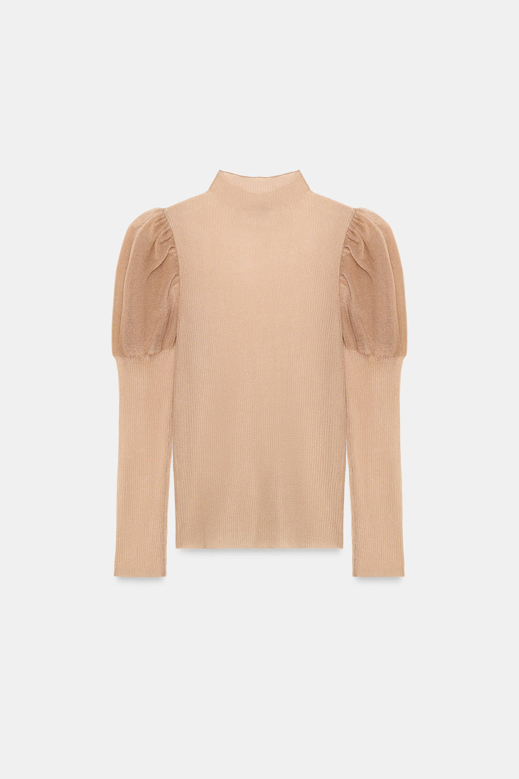 TOP PUNTO SEMITRANSPARENTE MANGA ABULLONADA / Rosa palo - Zara фото 7