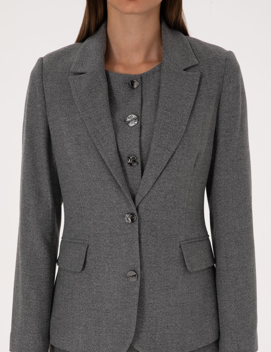 Gri Melanj Slim Fit Ceket - Pierre cardin фото 7