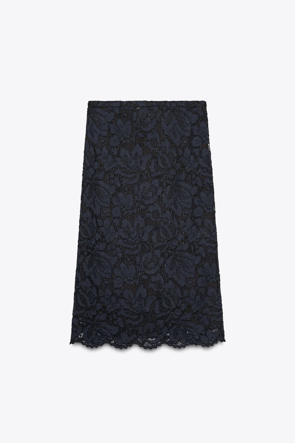 ZW COLLECTION LACE MIDI SKIRT - Zara фото 7