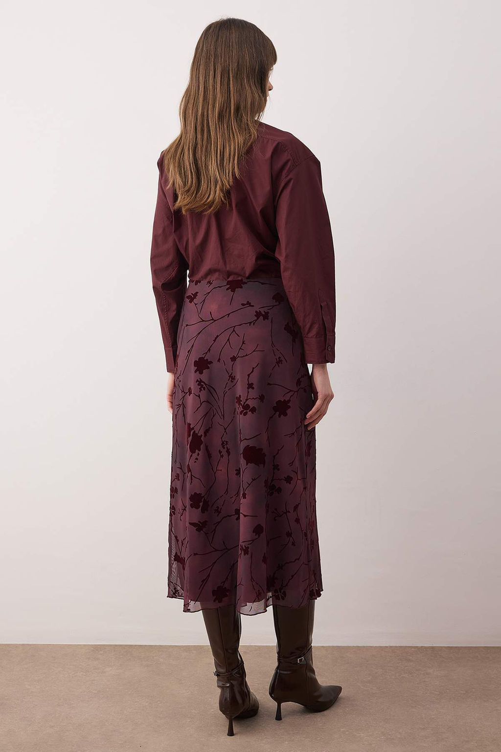 Murdum Flok Bask?l? Kalem Maxi/Uzun Tul Esnek Orme Etek TWOAW26ET00146 - Trendyolmilla фото 4