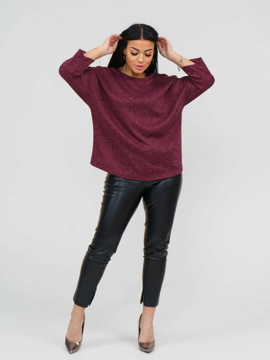 Туника женская, цвет бордовый